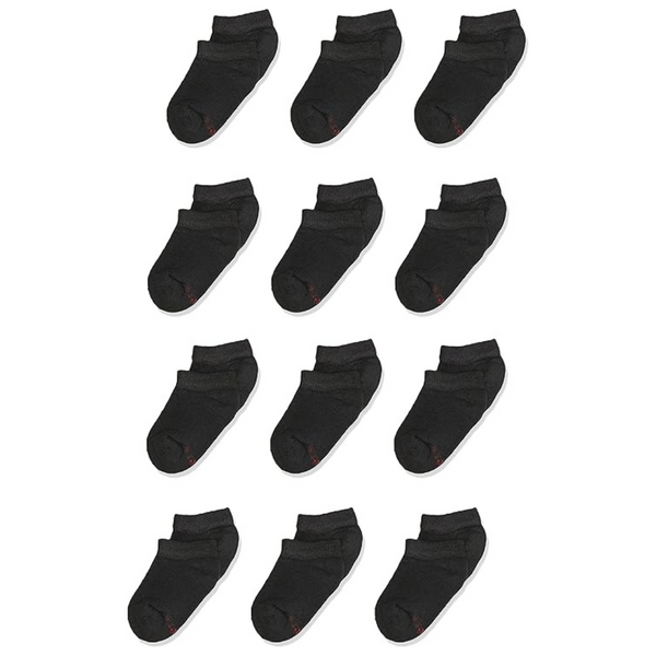 12-Pair Hanes Boys Double Tough Cushioned Ankle & No Show Socks