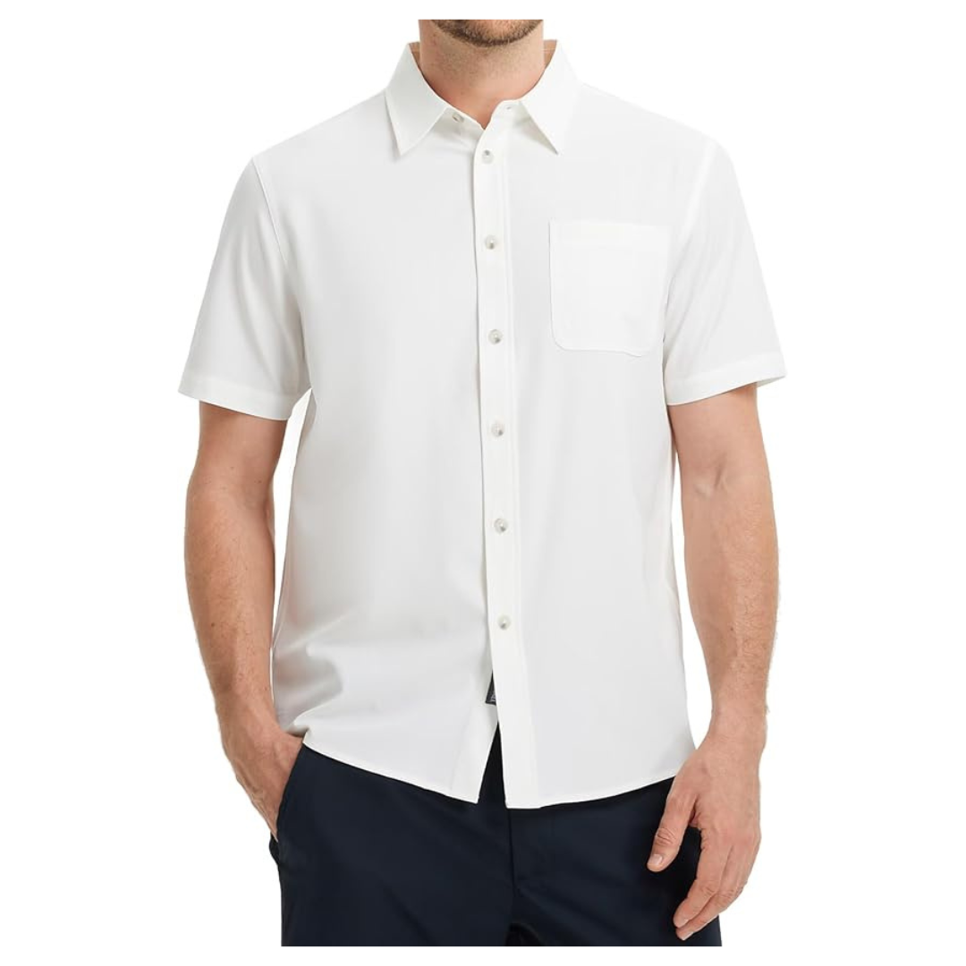 M MAELREG Men's Short Sleeve Button Up Casual Beach Shirt