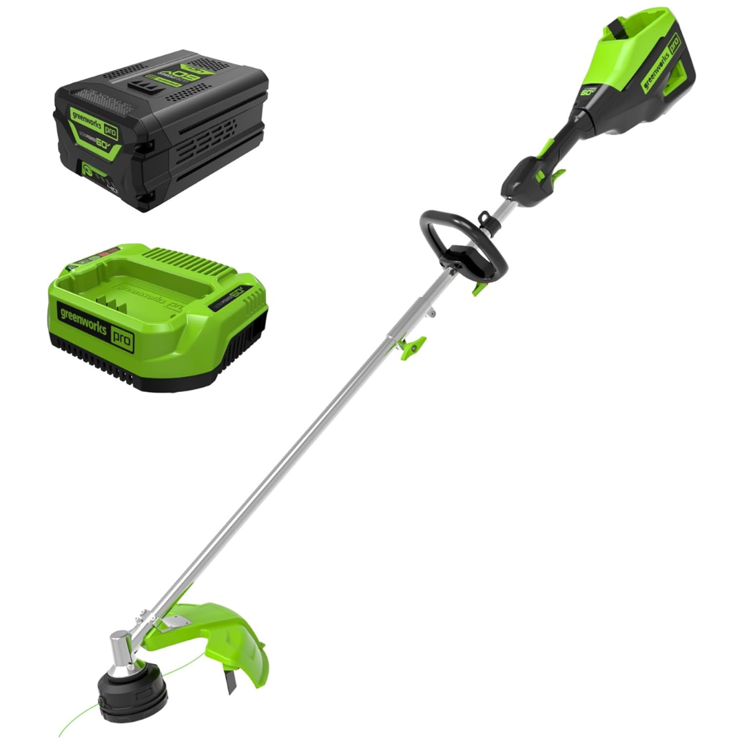 Greenworks 60V 16" Brushless Cordless String Trimmer W/4Ah Battery & Charger