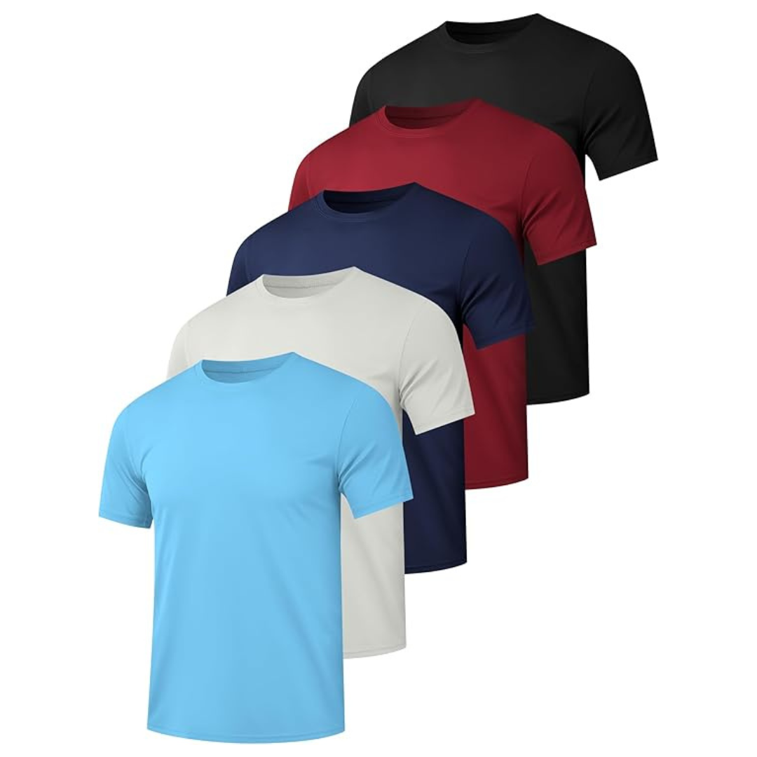 5-Pack Hoplynn Men's Dry Fit Workout Gym T-Shirt