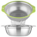 2-Qt Colander Microporous Rice Strainer W/ Mixing Bowl & Handle