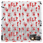 2-Pack 3.3" x 6.6" Zombie Vampire Halloween Party Foil Fringe Curtain