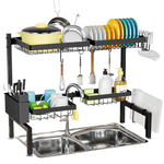2-Tier 4-Baskets Over the Sink Dish Drying Rack
