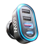 LISEN 60W Super Fast Car USB Charger Multi Port