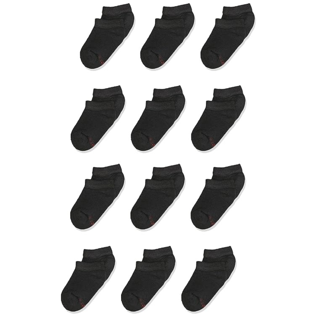 12 Pairs Of Hanes Boys’ Double Tough Cushioned No Show Socks