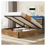 Yitahome Queen Platform Bed With LEDs Charging Station