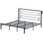 Bestier King Size Bed Frame With 49.2" High LED Storage Headboard Shelf