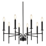8-Light Black Metal Farmhouse Chandelier