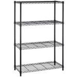 Heavy-Duty Metal 4-Tier Wire Large Storage Shelves (Black)