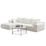 109" W Square Arm 2-Piece Polyester Modular Sectional Sofa