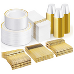 NOCCUR 700 Piece Gold Disposable Dinnerware Set