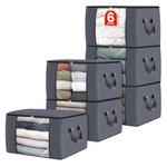 6-Pack Foldable Thick Fabric Clothes Storage Bags