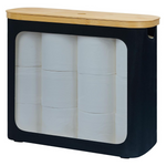 Bathroom Storage Organizer With Bamboo Lid