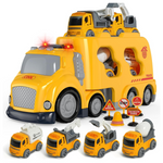 5-in-1 Friction-Powered Construction Toy Car Set