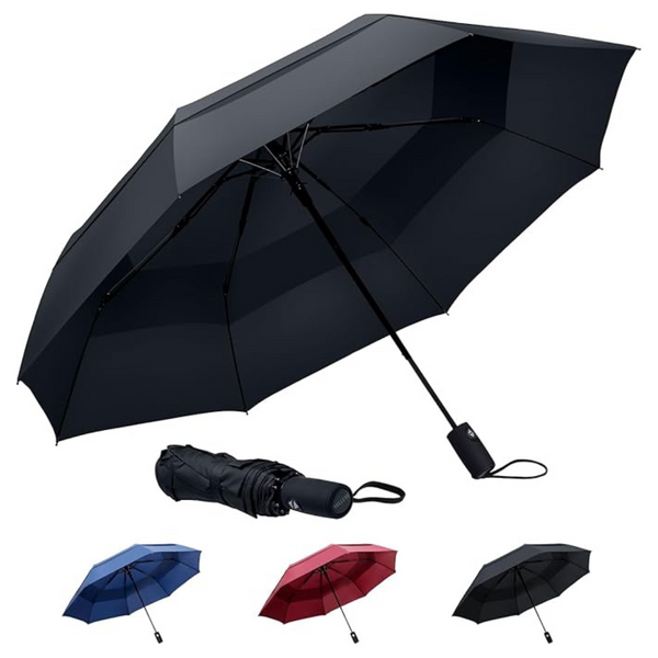 46" Double Vented Canopy Fiberglass Compact Umbrella