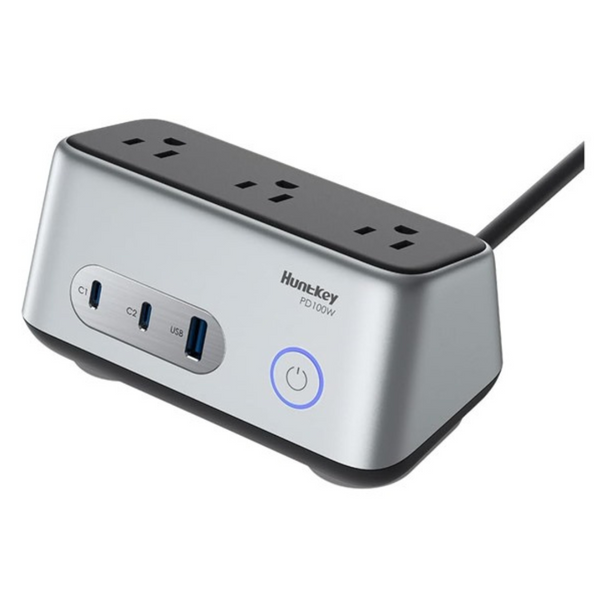 Huntkey 100W 6-in-1 USB-C Charging Power Strip W/ 5ft Extension Cord