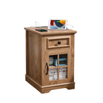 Farmhouse End Table With USB Charging Station (2 Color)