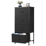 4-Drawer Nightstand Bedside Table W/ Steel Frame & Wood Top