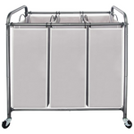 Rolling Laundry Sorter With 3 Sections