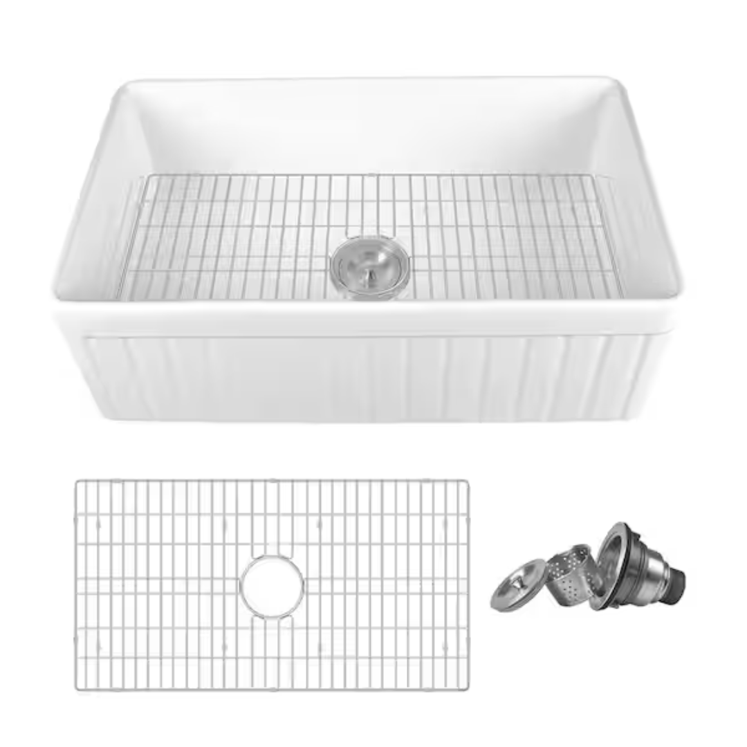 DeerValley Solstice Farmhouse Single Bowl Kitchen Sink