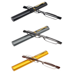 3-Pack Mini Slim Pen Reading Glasses With Clip Case