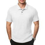 Mens Casual Short Sleeve Waffle Polo Shirt (Various)