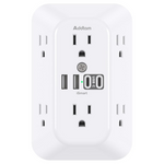 6-Outlet Addtam Surge Protector Outlet Extender w/ 4 USB Ports (2x USB-C)