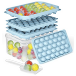 2-Pack Round BPA-Free Sphere Ice Cube Trays with Lid & Bin