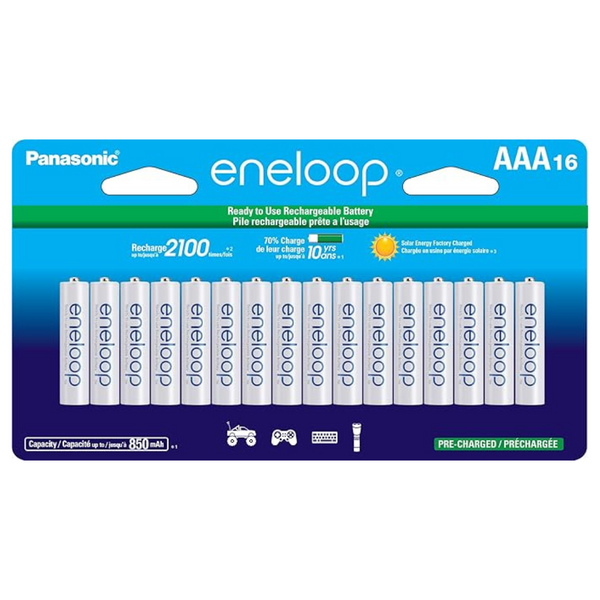 16-Pack Panasonic eneloop AAA 2100 Cycle Rechargeable Batteries