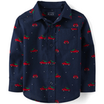 The Children's Place Baby Boys' & Toddler Poplin Long Sleeve Button Down Shirt