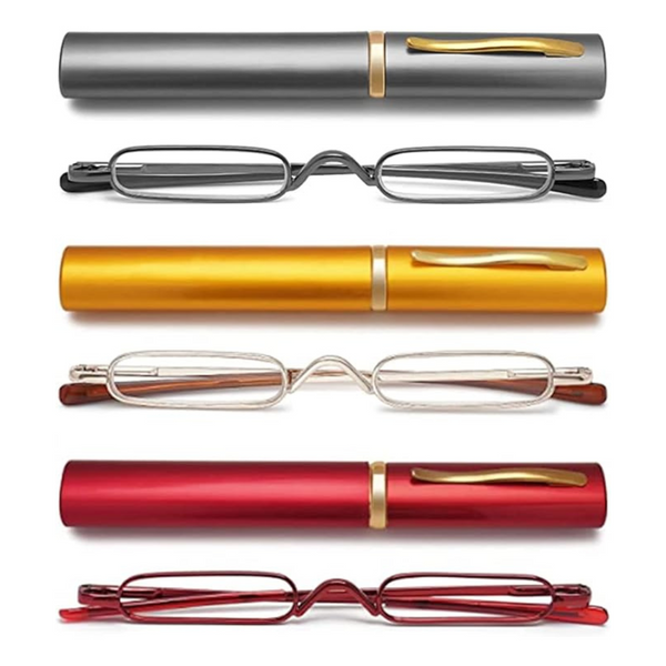 3-Pairs Hubeye Mini Reading Glasses with Pen Clip