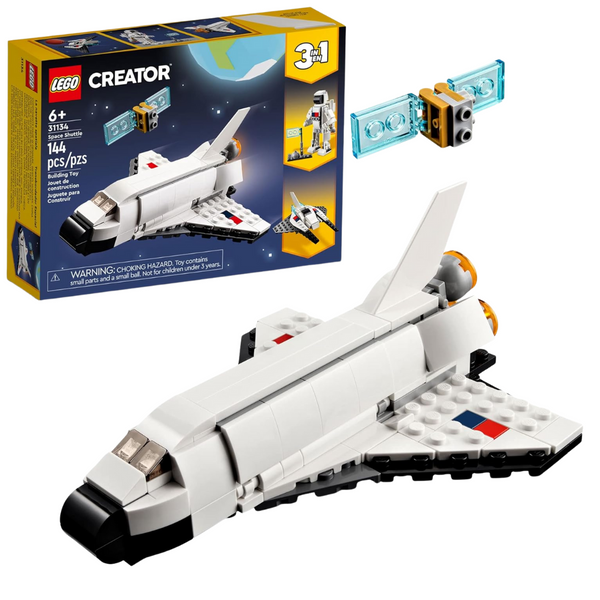 144-Piece LEGO Creator 3-in-1 Space Shuttle Building Toy Kit