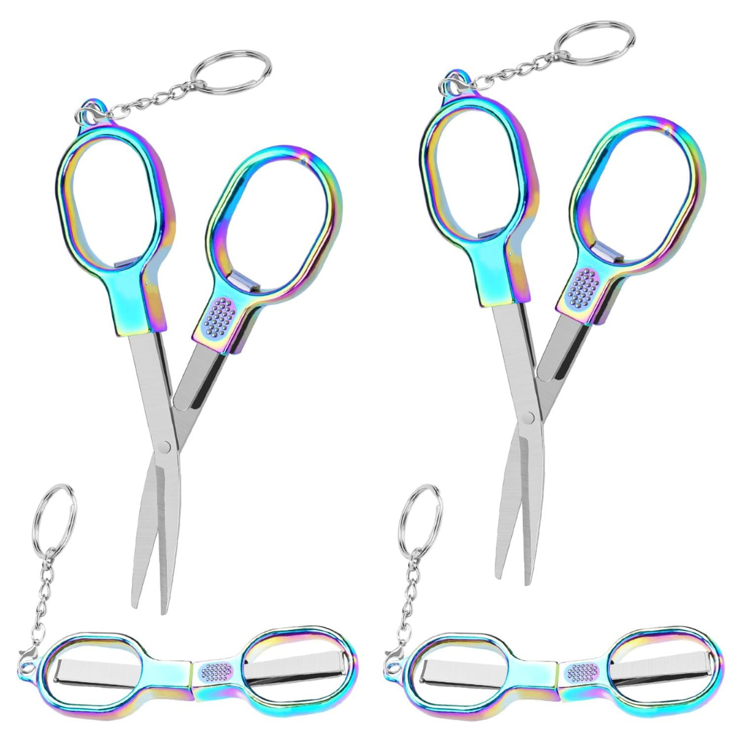 4-Pack Mini Portable Stainless Steel Foldable Scissors
