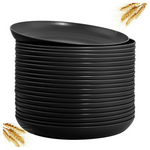 20 Pcs Unbreakable Wheat Straw Black Plastic Plastic - 9 Inch