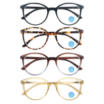 4-Pack Round Blue Light Blocking Reading Glasses
