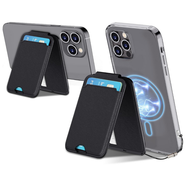 Magnetic Card Leather Phone Wallet W/ Adjustable Stand
