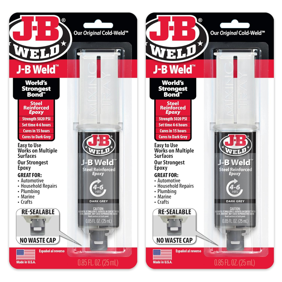 2-Pack J-B Weld Original Steel Reinforced Epoxy Syringe