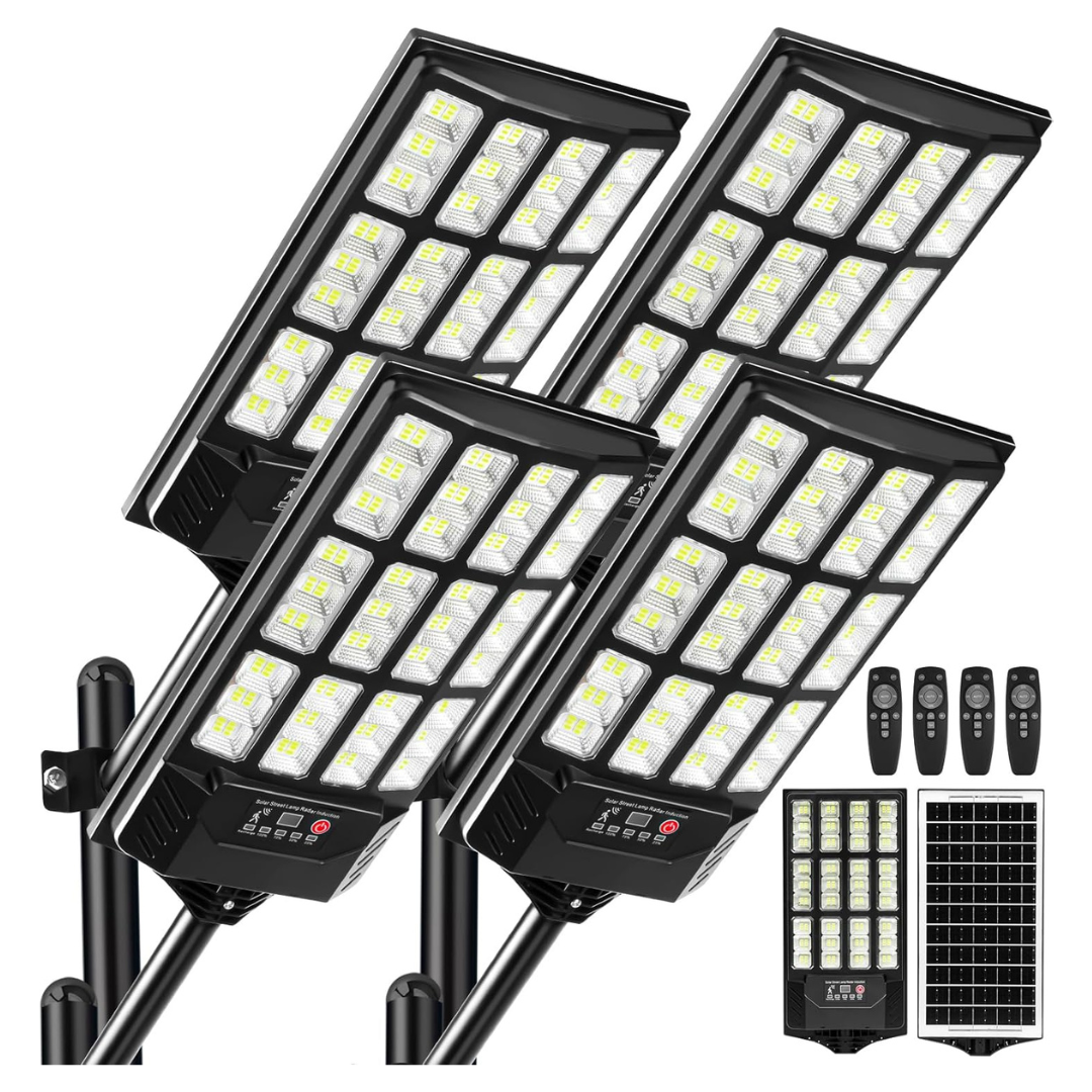 4-Pack Solar Street Lights With 2 Motion Sensors