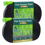 2-Pack Heavy Duty Double Layer Flat Soaker Hose (50ft Each)