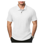 Mens Casual Short Sleeve Waffle Polo Shirt (Various)