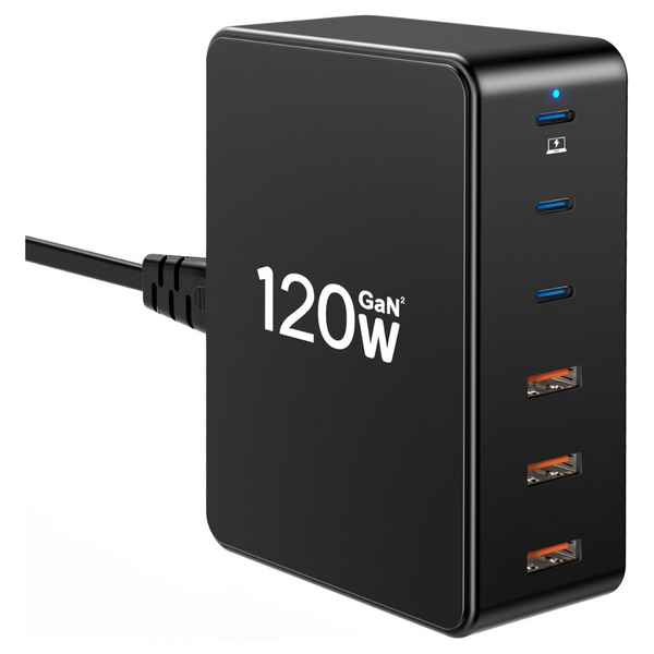 120W GaN 6-Port USB C Charging Station
