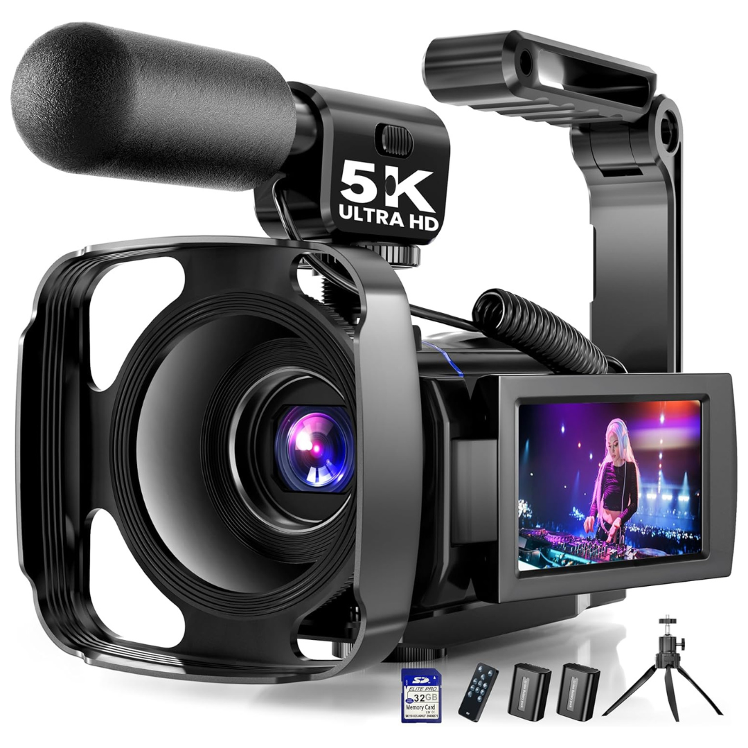Bregoo X70 5K UHD 64MP 16X Zoom Video Camera Camcorder W/ 3" Screen