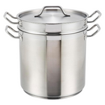 Winware 20 Quart Stainless Double Boiler With Cover