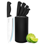 6-Piece Sharp Stainless Steel Kitchen Knife Set W/ Handles & Block