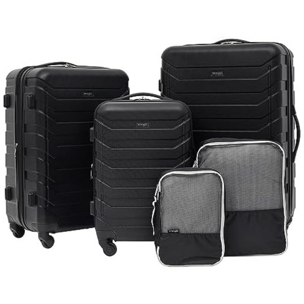 5-Piece Wrangler Miami Luggage & Packing Cubes Set (Black)