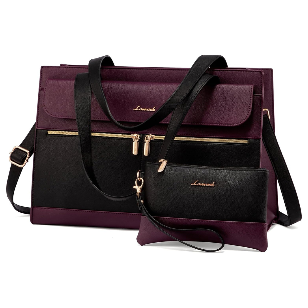 15.6" Tote Work Professional Leather Computer Briefcase