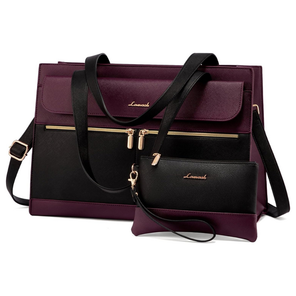 15.6" Tote Work Professional Leather Computer Briefcase