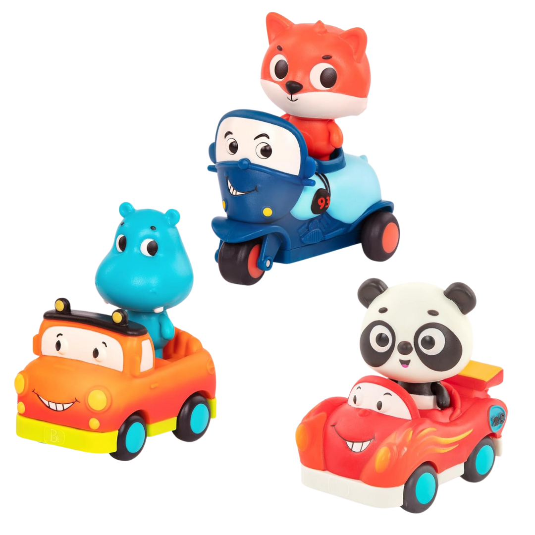 3-Pack B. toys Mini Riders Toy Vehicles & Animal Characters