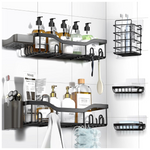 7-Pack Rustproof Stainless Steel Adhesive Shower Caddies