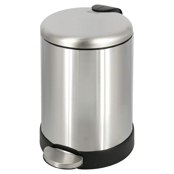 GLAD 1.2 Gallon Round Stainless Steel Garbage Bin